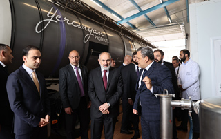 The Prime Minister attends the opening of a dairy factory in Yerevan