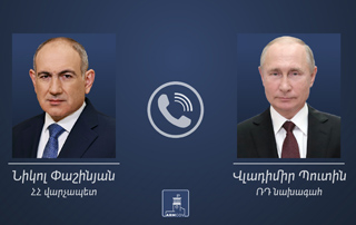 Nikol Pashinyan and Vladimir Putin hold phone conversation